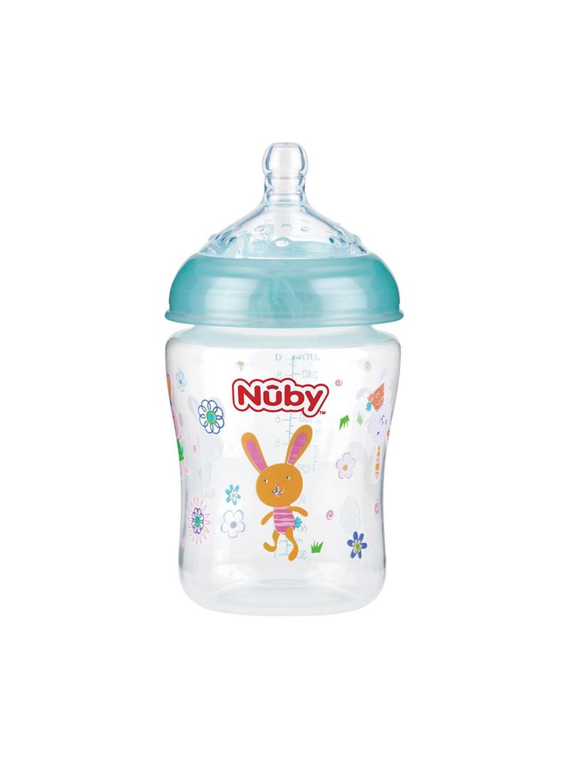 Mamadeira-Nuby-Bico-Largo-270ml-Verde-Agua