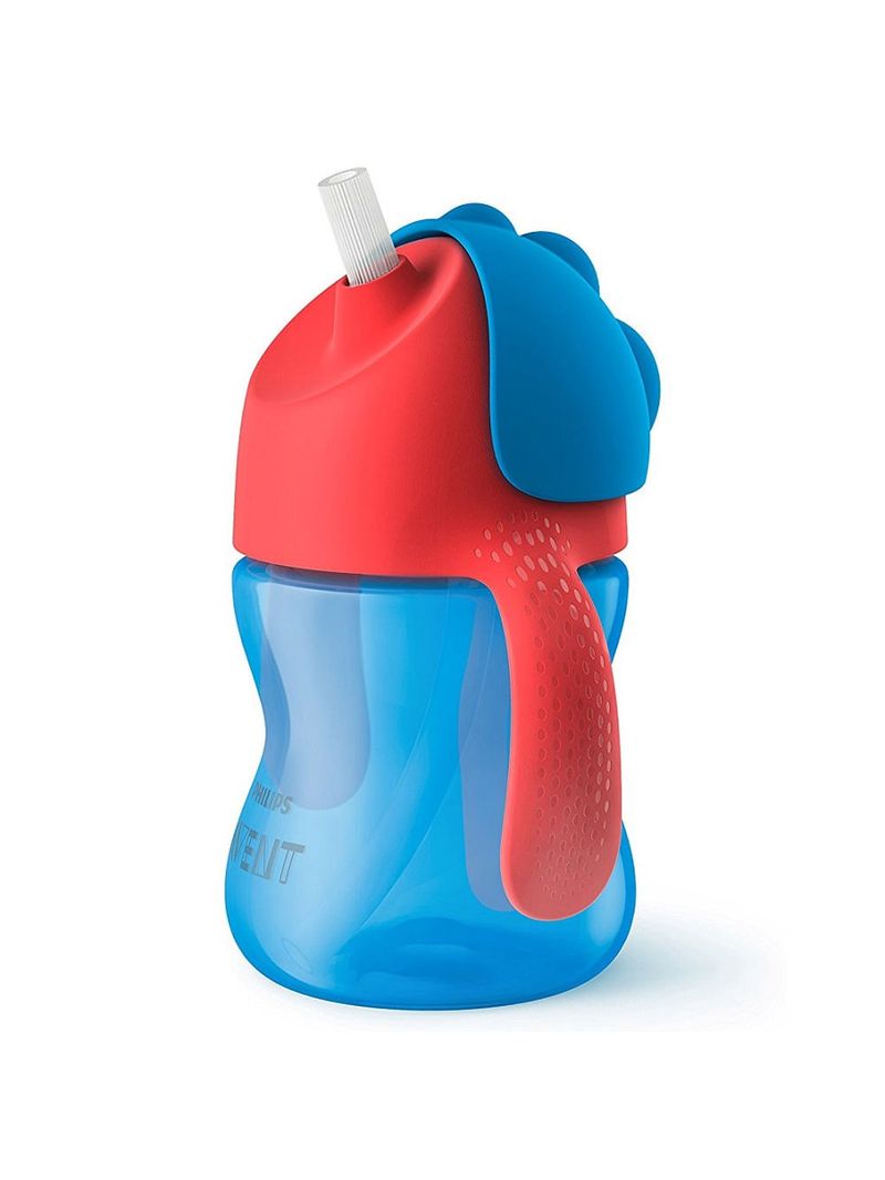 Copo-Avent-Dinossauro-200ml-Com-Canudo-Azul-E-Vermelho