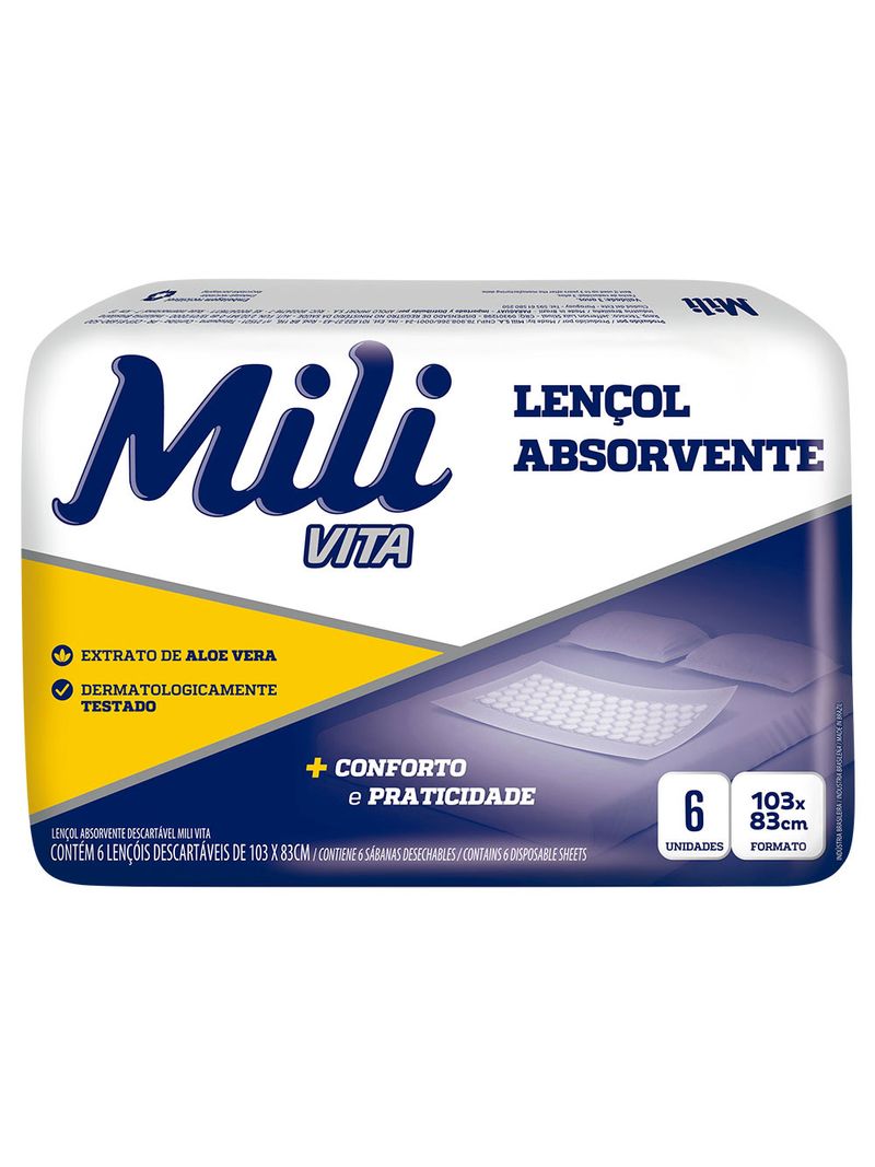 Lencol-Absorvente-Mili-Vita-Com-6-Unidades-Descartaveis