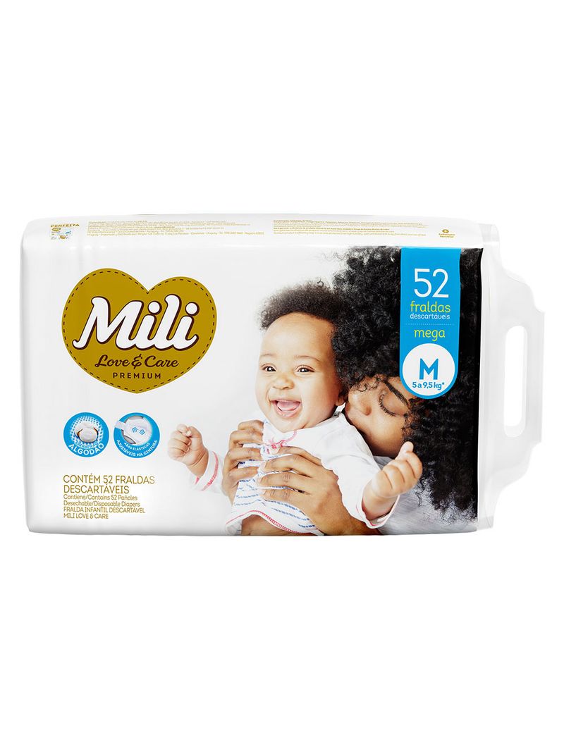 Fralda-Mili-Love-E-Care-M-Mega-Com-52-Unidades