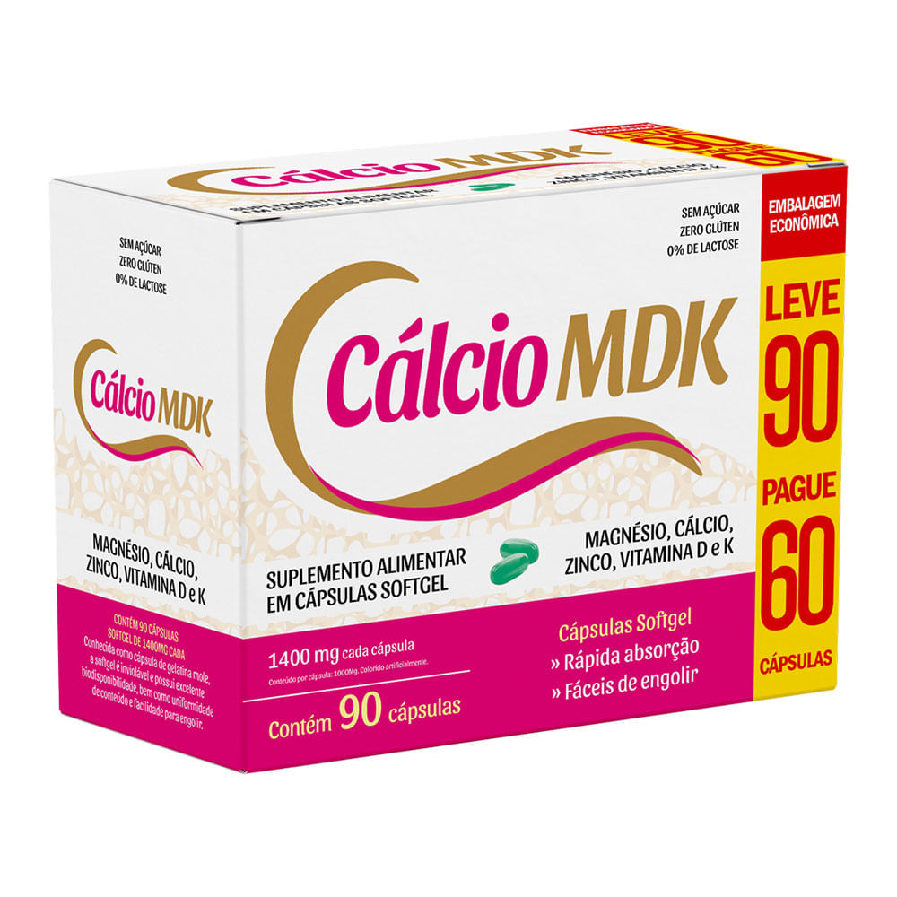 Encontraproduto.com.br - Cálcio MDK (Leve 90 e Pague 60 Cápsulas)