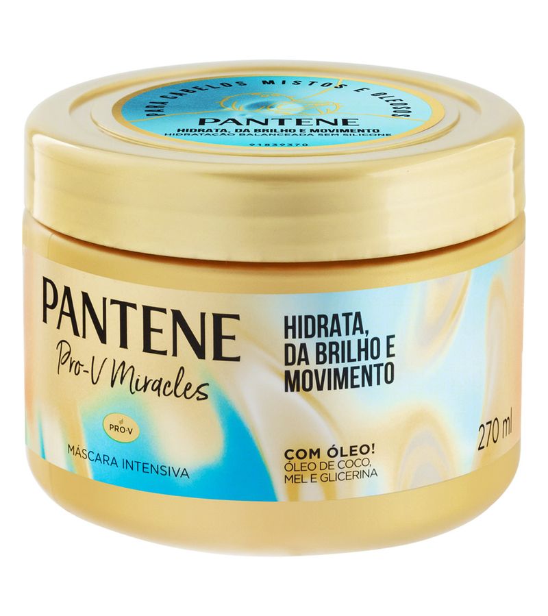 Mascara-Para-Tratamento-Pantene-Pro-v-Miracles-270ml-Hidrata-Da-Brilho--E-Movimento