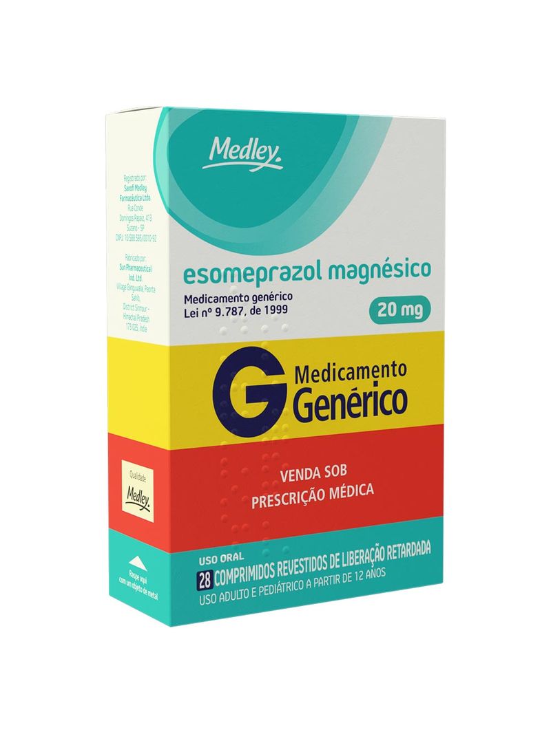 Esomeprazol-Medley-Com-28-Comprimidos-Revestido-Liberacao-Retardada-20mg--Generico