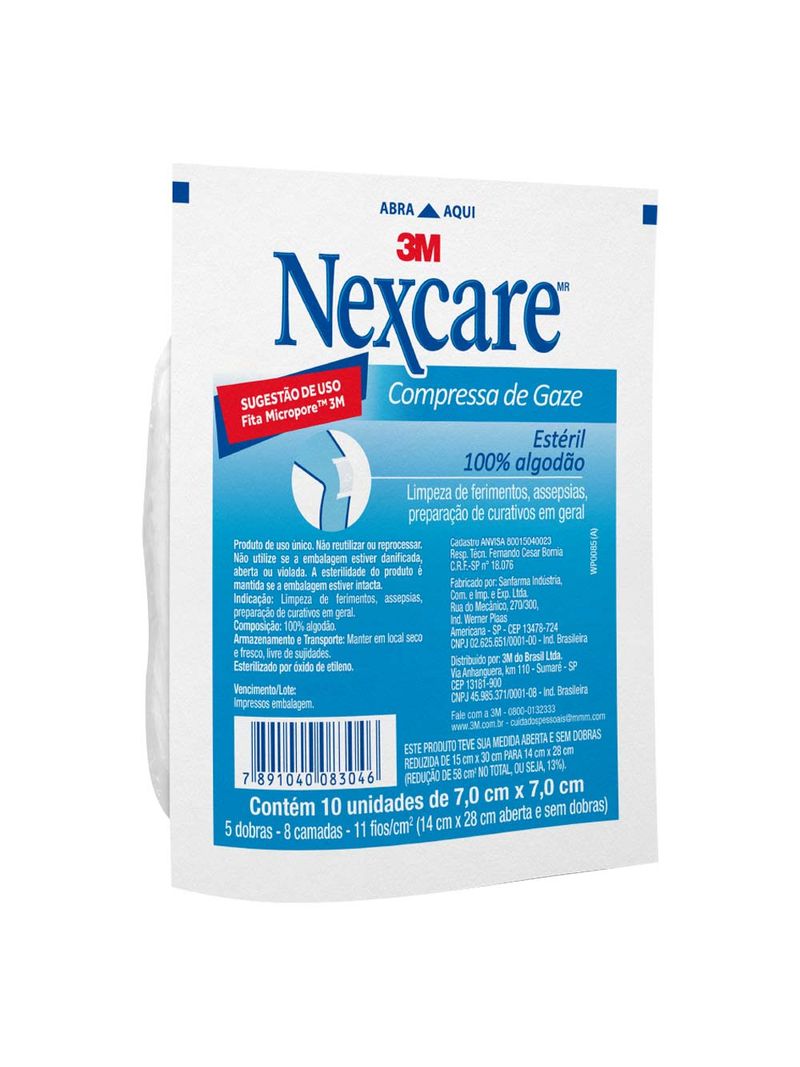Compressa-Gaze-3m-Nexcare-Com-10-70cmx70cm-Esteril