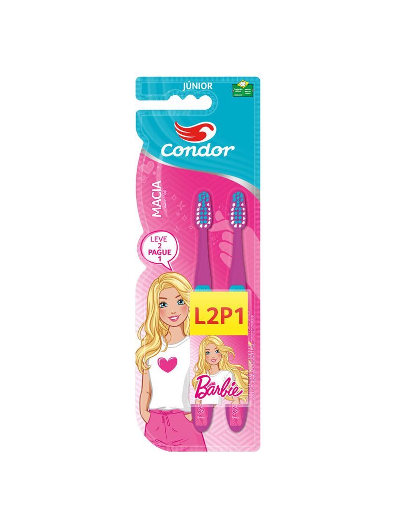 Escova-Dental-Condor-Barbie-Junior-Leve-2-Pague-1-Macia-Especial