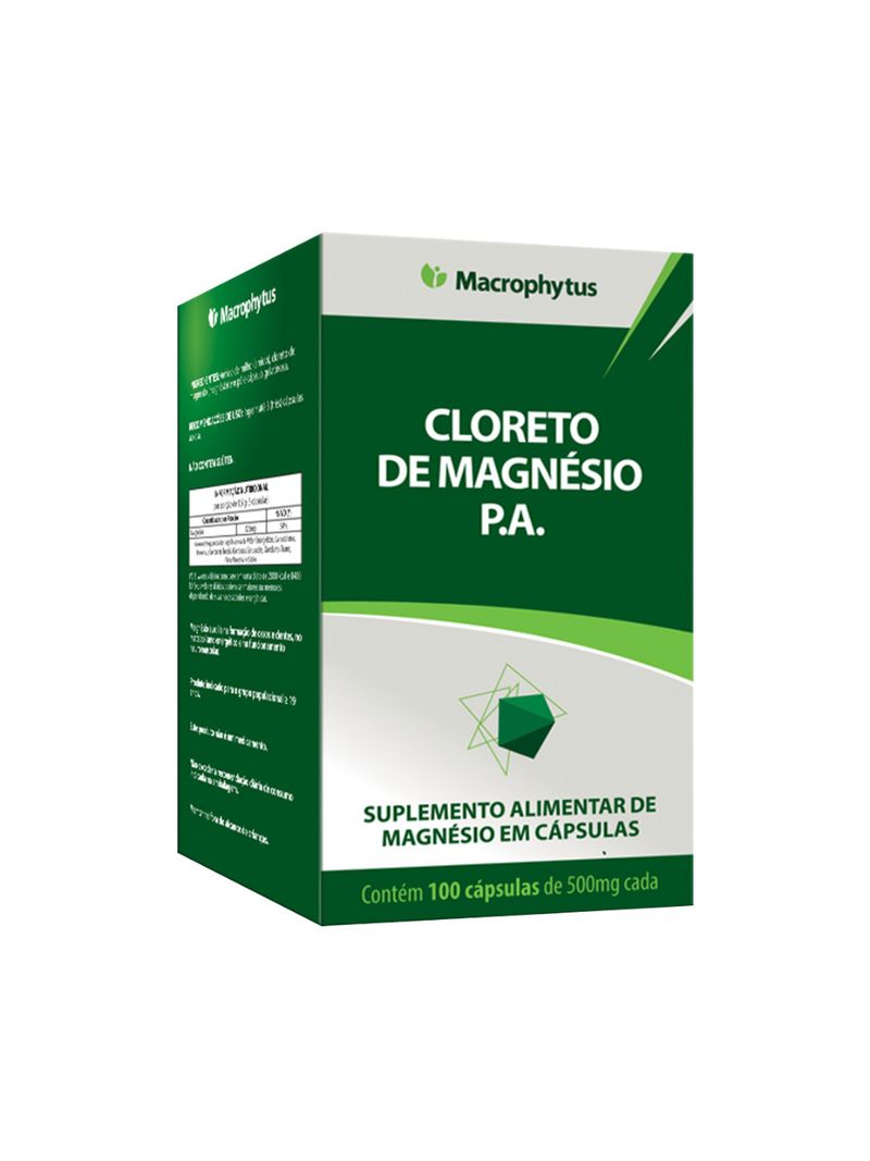 Cloreto-De-Magnesio-P.a-Macrophytus-Com-100-Capsulas-500mg