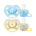 Chupeta-Avent-Ultra-Air-Com-2-Elefante-leao-0-6-Meses
