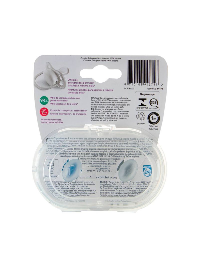 Chupeta-Avent-Ultra-Air-Com-2-Pata-urso-6-18-Meses