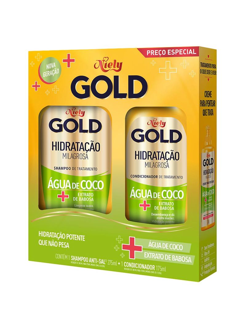 Kit-Niely-Gold-Hidratacao-Milagrosa-Shampoo-300ml---Condicionador-200ml