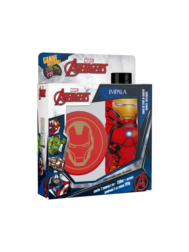 Shampoo-gel-Fixador-250ml-250gr-adesivo-Homem-De-Ferro