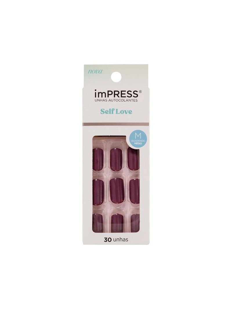 Unhas-Posticas-Kiss-Impress-Quadrado-Medio-220v