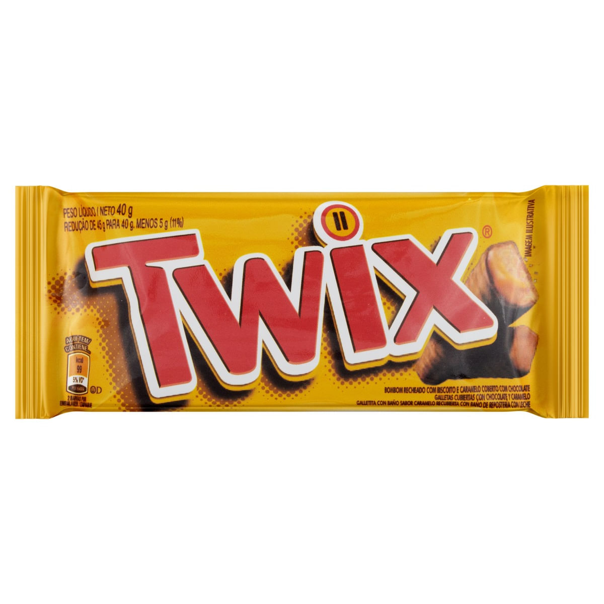 つっきー TWIX CHOCOLATE COM 1 UNIDADE 40 GRAMAS SABOR CHOCOLATE - Drogaria