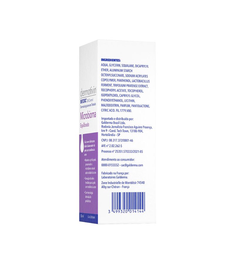 Hidratante-Dermotivin-Benzac-Oil-50ml-Microbioma-Equilibrado