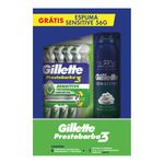 Aparelho-Gillette-Prestobarba3-Com-4-Gratis-Espuma-Sensitive-56gr--Especial
