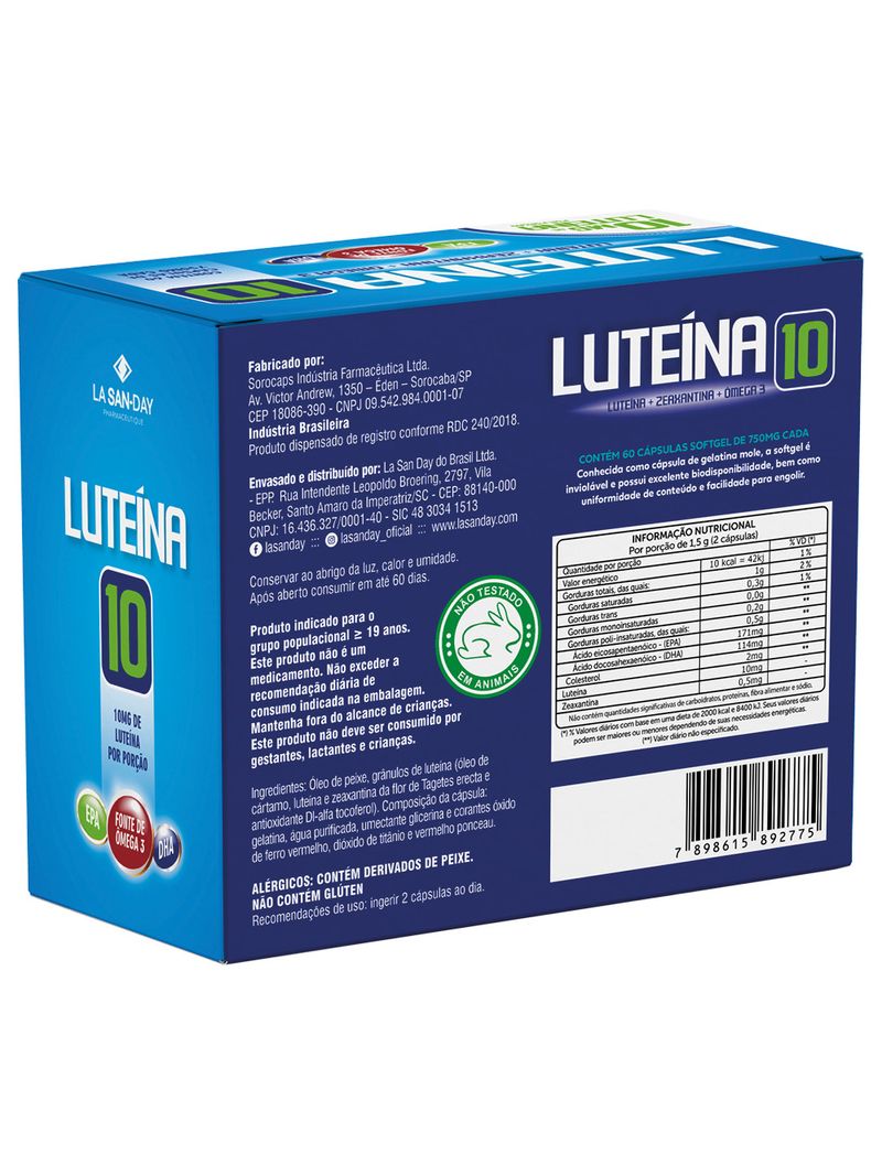 Luteina-La-San-Day-750mg-Com-60-Capsulas