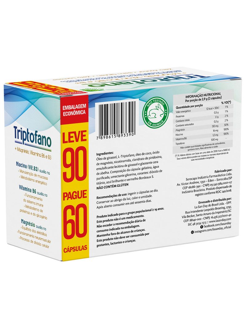 Triptofano-Lasanday-Leve-90-Pague-60-Capsulas-Especial
