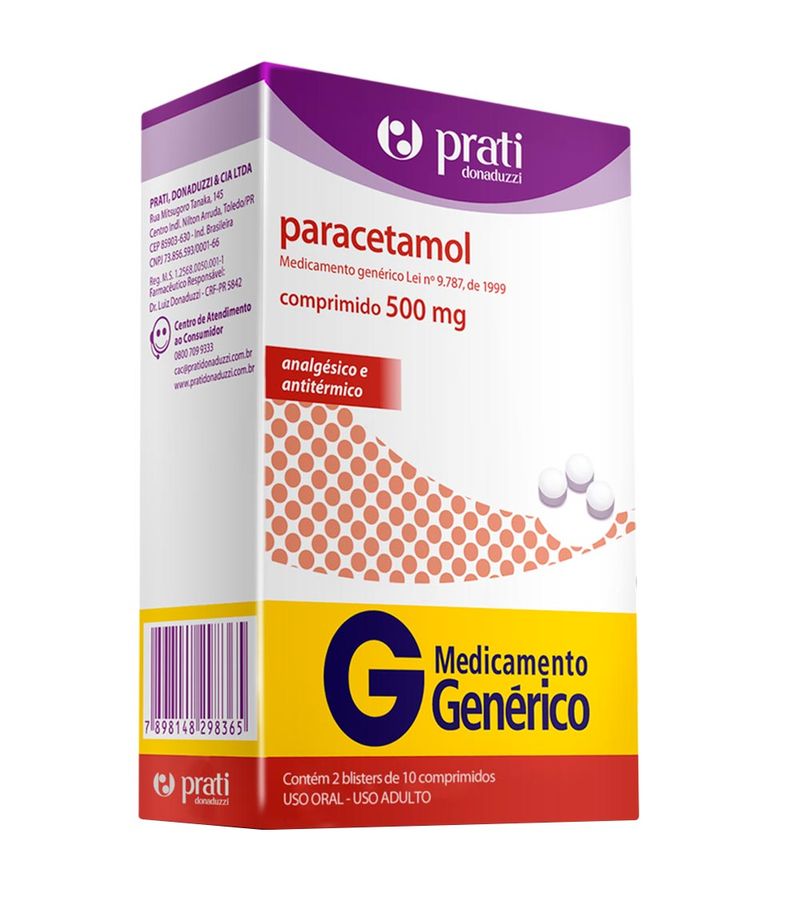 Paracetamol-Prati-500mg-Com-20-Comprimidos