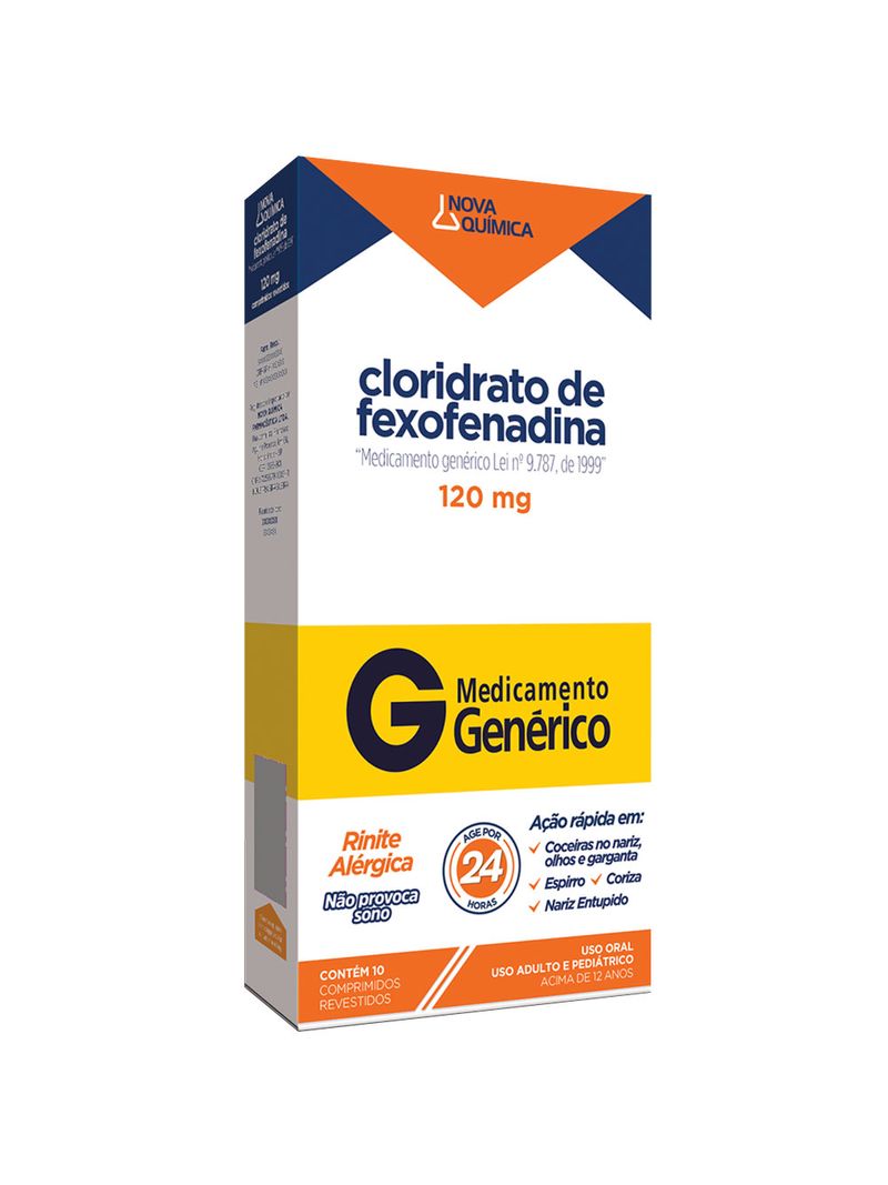 Fexofenadina-Novaquimica-120mg-Com-10-Comprimidos