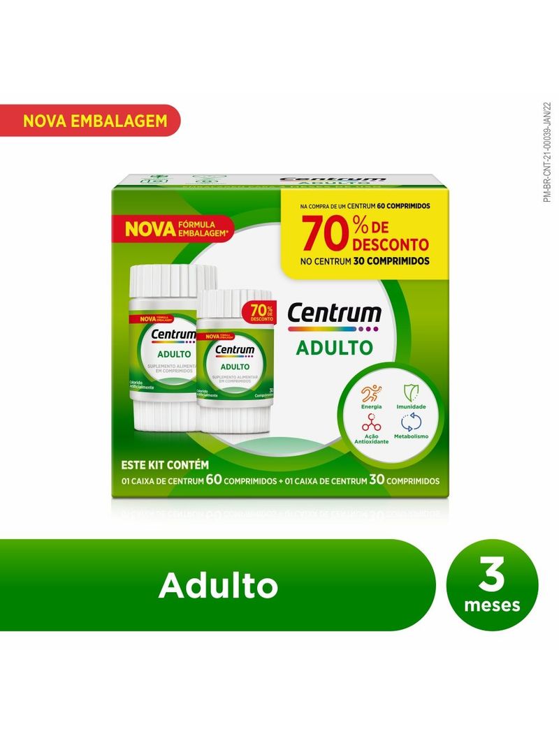 Kit-Centrum-Multivitaminico-Adulto-Com-Vitaminas-De-A-A-Z-30---60-Comp.