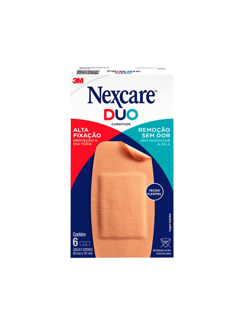 Curativo-3m-Nexcare-Duo-Com-6-Adesivos-Joelho-E-Cotovelo