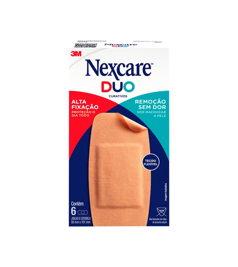 Curativo-3m-Nexcare-Duo-Com-6-Adesivos-Joelho-E-Cotovelo