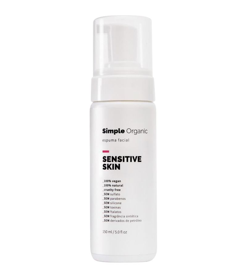 Espuma-Para-Limpeza-Simple-Organic-150ml-Sensitive-Skin