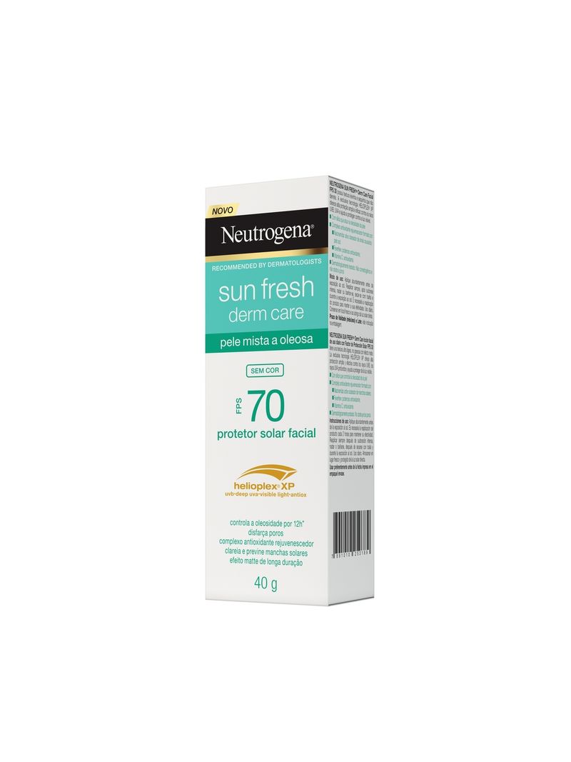 Protetor-Solar-Facial-Neutrogena-Sun-Fresh-Derm-Care-Fps70-40g-Sem-Cor--Pele-Mista-A-Oleosa
