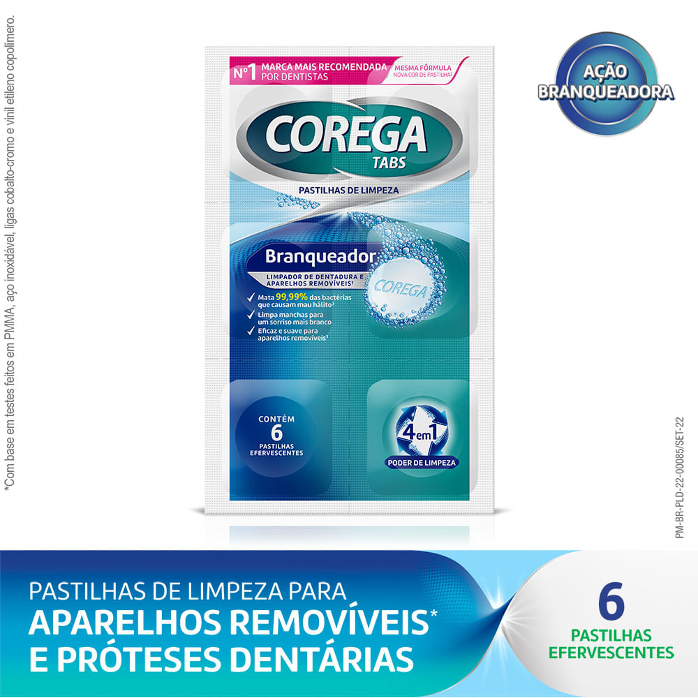LIMPADOR DE DENTADURA E APARELHOS REMOVÍVEIS COREGA TABS COM 6