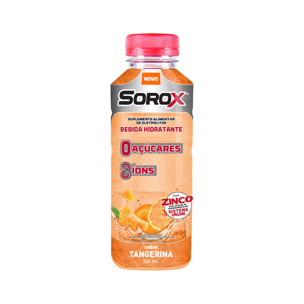 BEBIDA HIDRATANTE TANGERINA ZERO AÇÚCARES SOROX 550ML - Drogaria