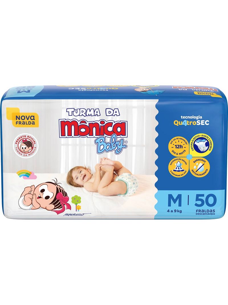 Fralda-Turma-Da-Monica-Baby-Com-50-Tamanho-M
