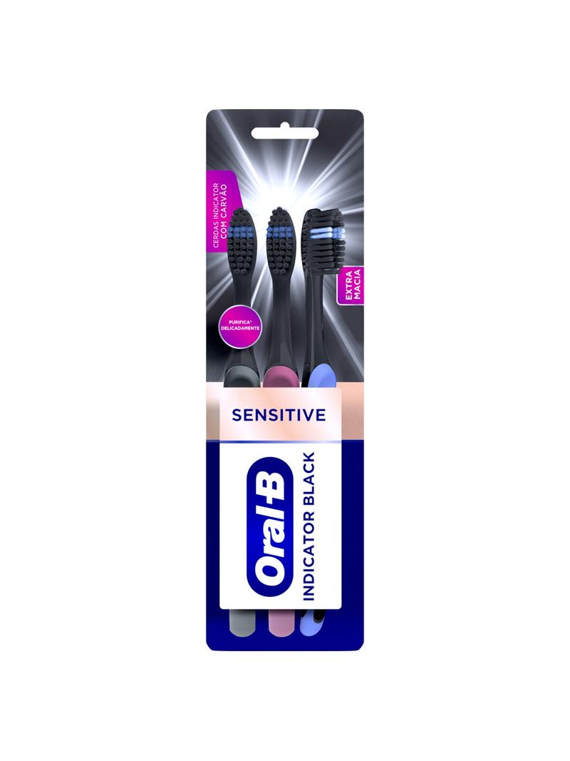 Escova-Dental-Oral-B-Indicator-Black-Com-3-Sensitive-Extramacia