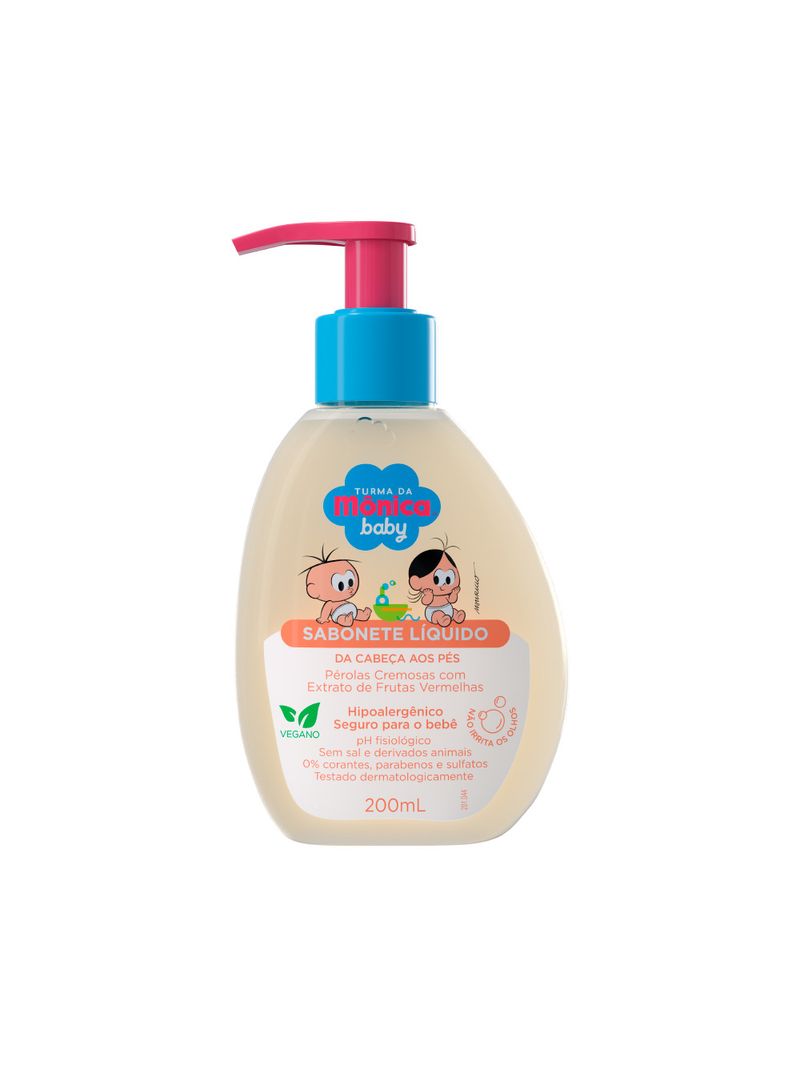 Sabonete-Turma-Da-Monica-Baby-Liquido-200ml-Frutas-Vermelhas