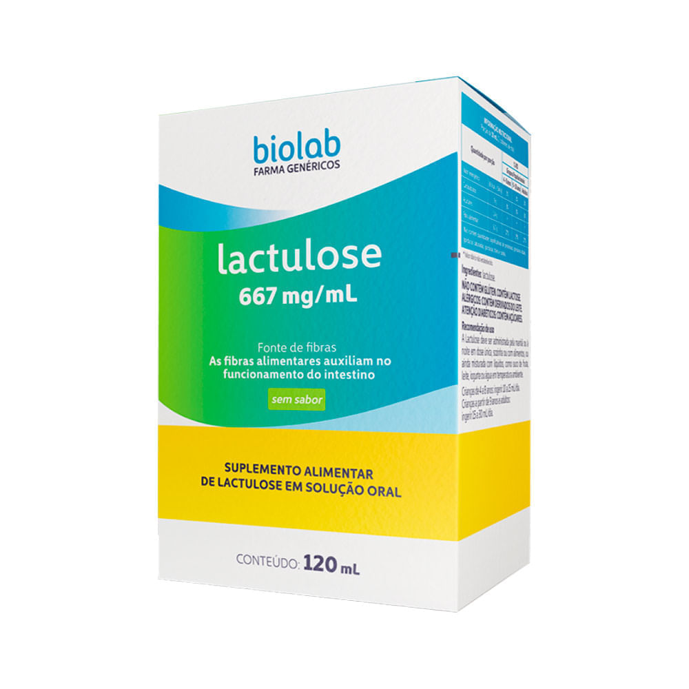 LACTULOSE BIOLAB 120ML 667MG/ML SEM SABOR - Drogaria Catarinense