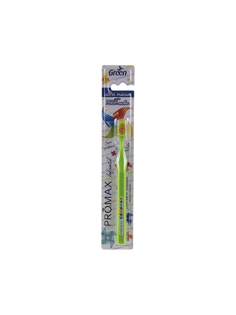 Escova-Dental-Green-Promax-Infantil-Com-1--3anos-Ultra-Macia