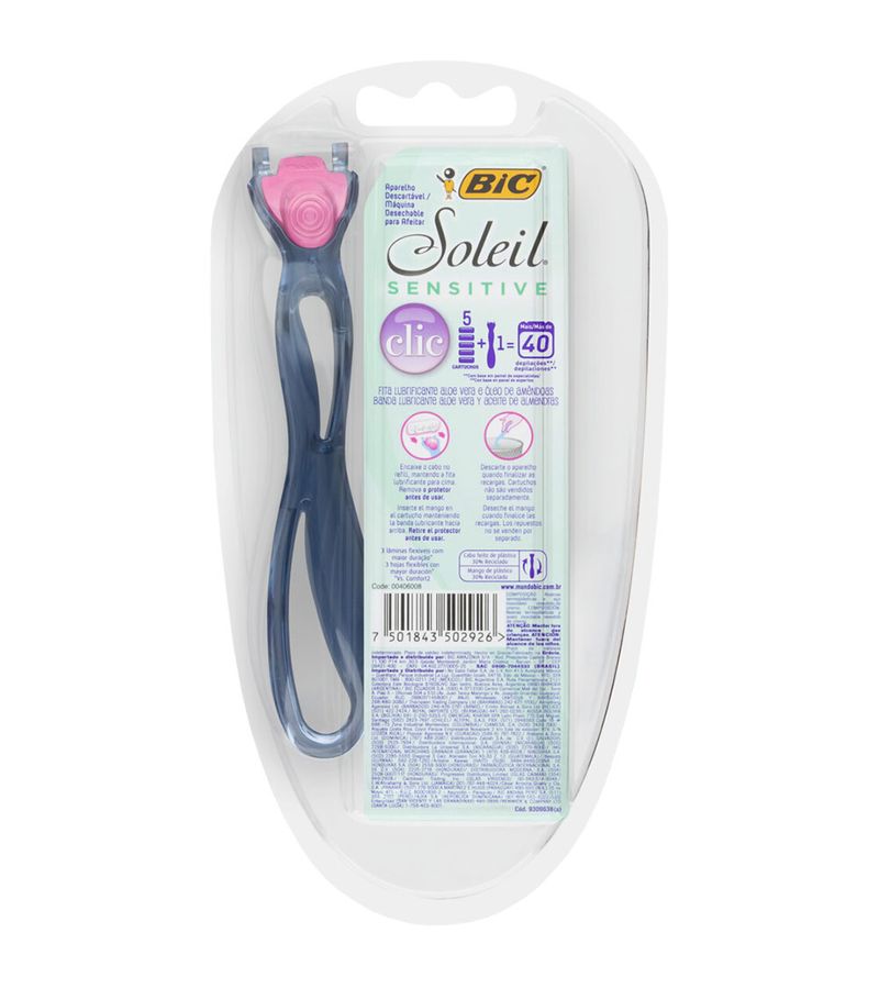 Aparelho-lamina-Bic-Soleil-Clic-Com-1-Aparelho---5-Cartuchos-Sensitive