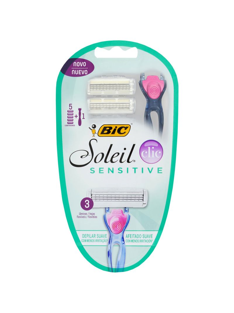 Aparelho-lamina-Bic-Soleil-Clic-Com-1-Aparelho---5-Cartuchos-Sensitive