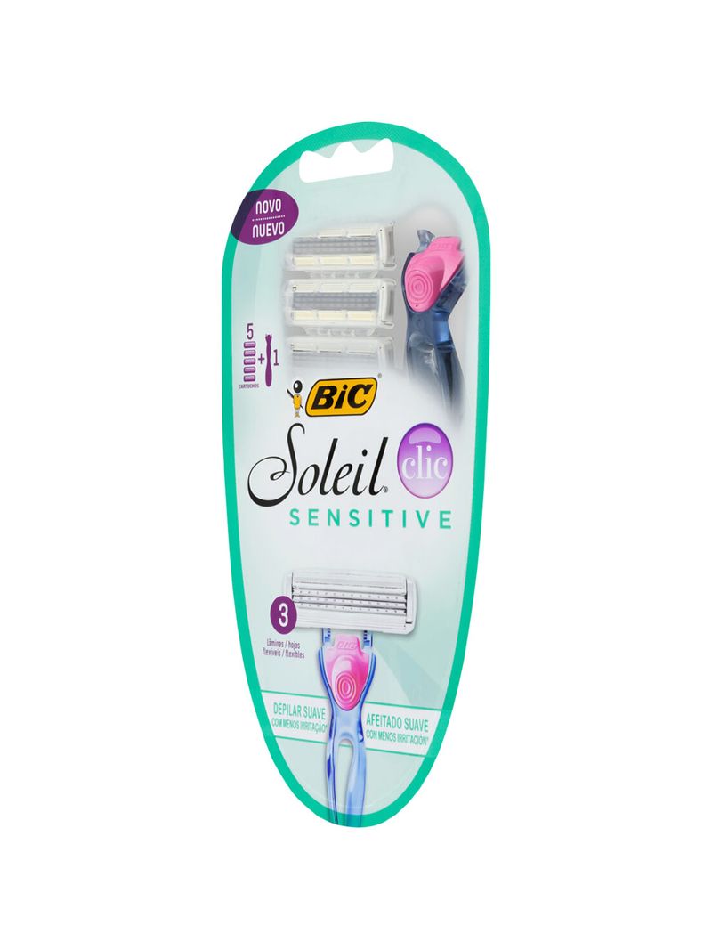 Aparelho-lamina-Bic-Soleil-Clic-Com-1-Aparelho---5-Cartuchos-Sensitive