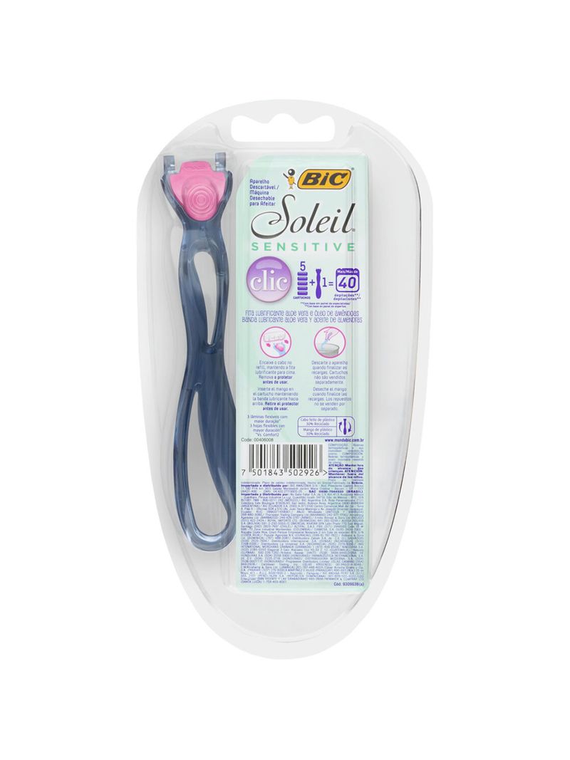 Aparelho-lamina-Bic-Soleil-Clic-Com-1-Aparelho---5-Cartuchos-Sensitive