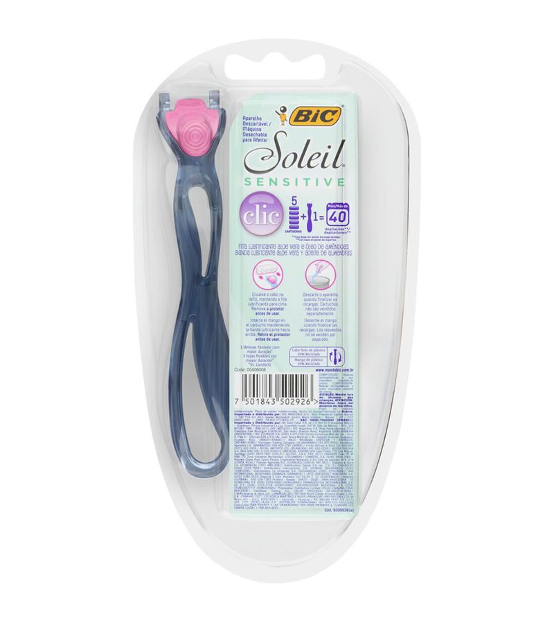Aparelho-lamina-Bic-Soleil-Clic-Com-1-Aparelho---5-Cartuchos-Sensitive