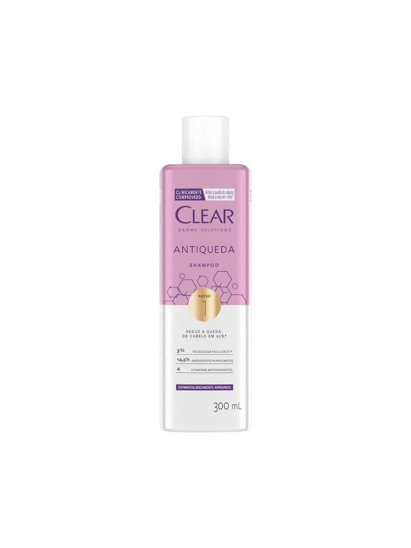 Shampoo-Clear-Derma-Solutions-Antiqueda-300ml-Passo-1