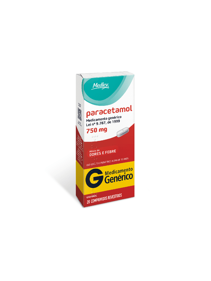 Paracetamol-Medley-750mg-Com-20-Comprimidos