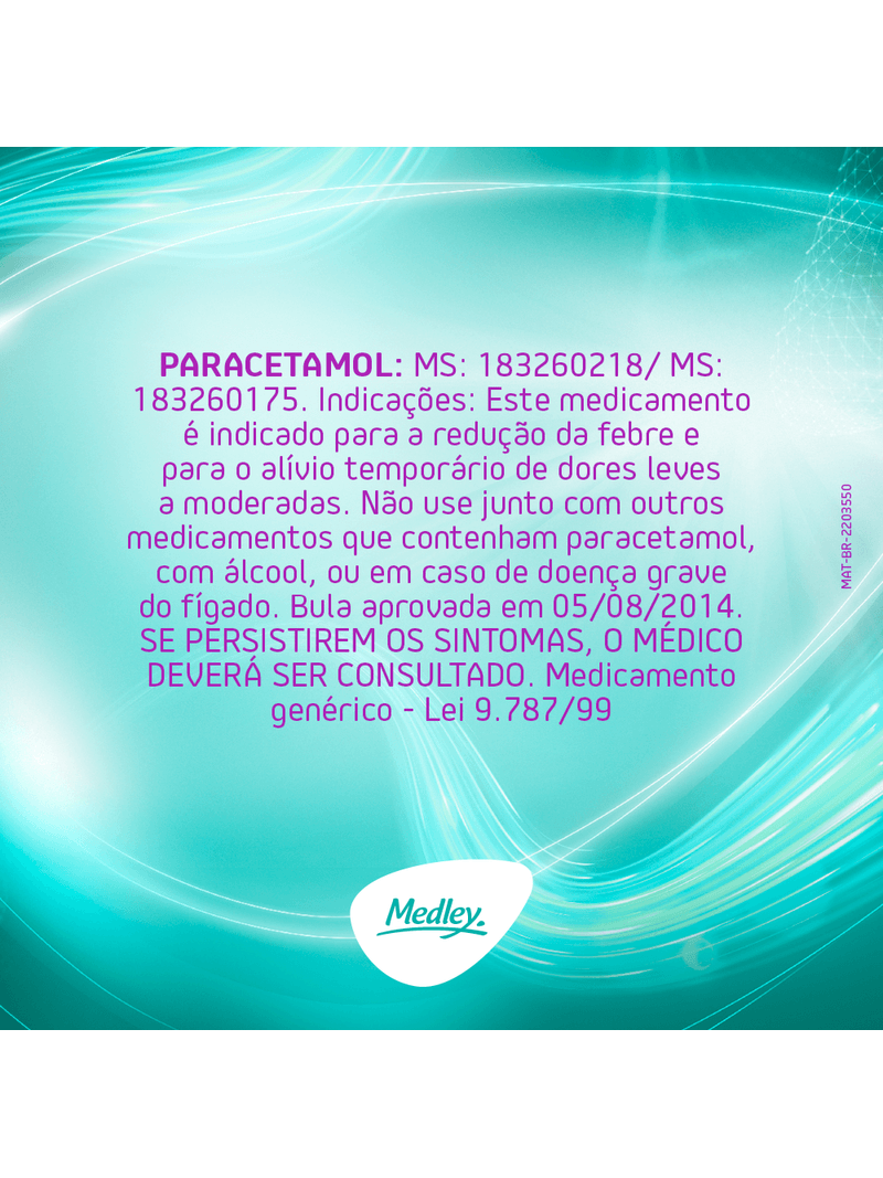 Paracetamol-Medley-750mg-Com-20-Comprimidos