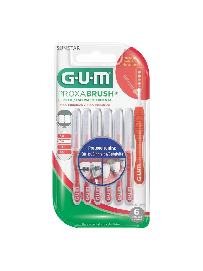 Escova-Interdental-Gum-Proxabrush-Fino-Cilindrico-6-Unidades