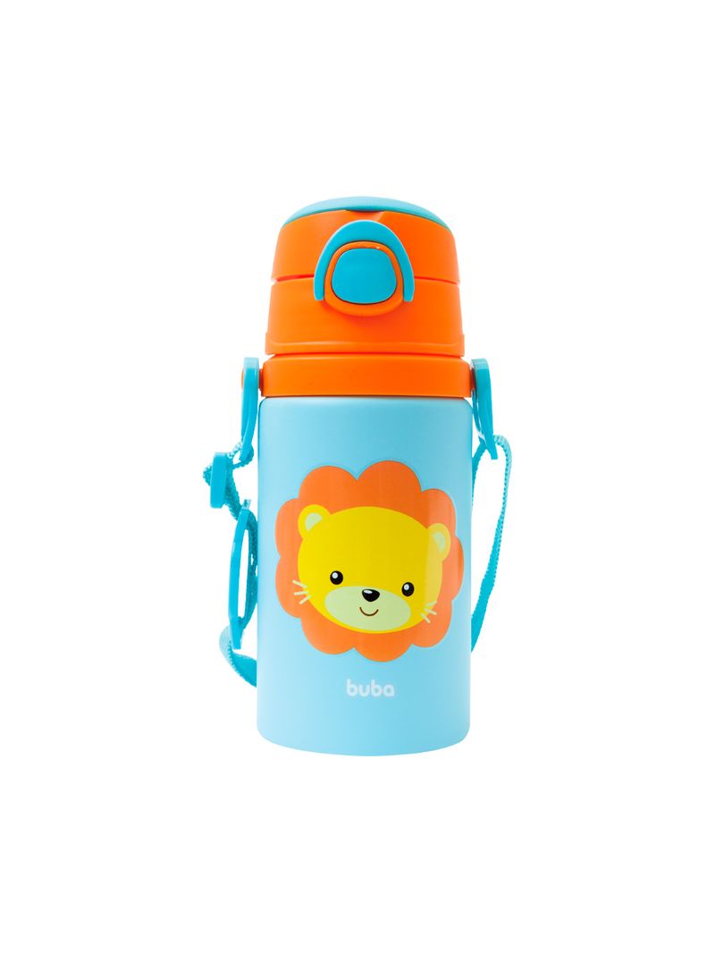 Garrafinha-De-Aluminio-Buba-450ml-Com-Canudo-Leao