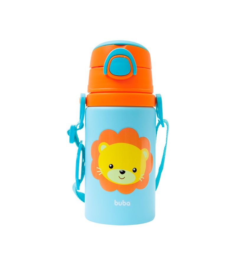 Garrafinha-De-Aluminio-Buba-450ml-Com-Canudo-Leao
