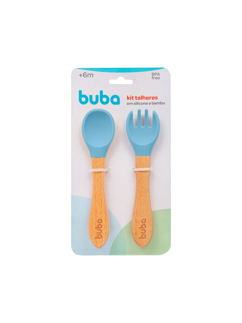 Colher---Garfo-Silicone-E-Bambu-Buba-Azul
