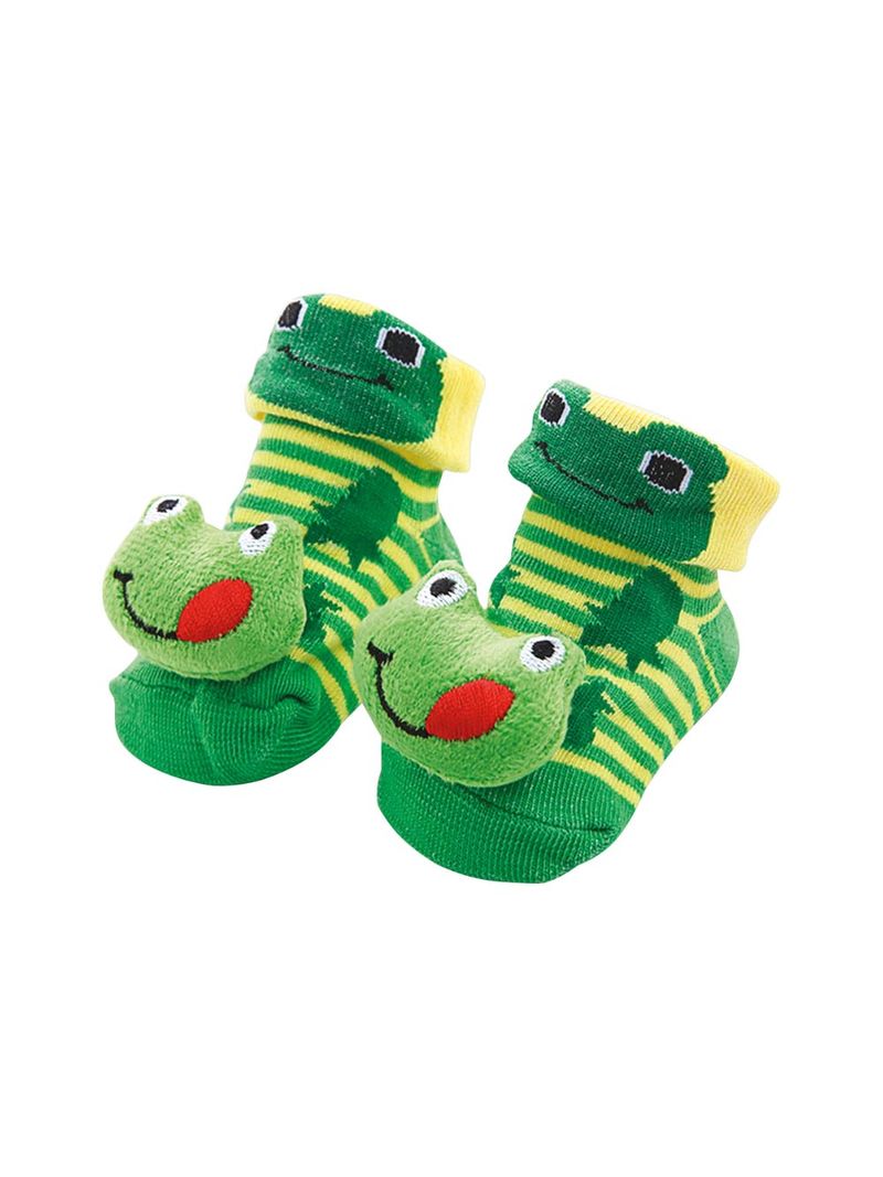Meia-Adoleta-Bebe-Com-1-Par-Sapinho-Verde