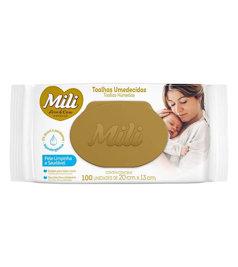 Toalhinhas-Umedecidas-Mili-Love-E-Care-100-Unidades