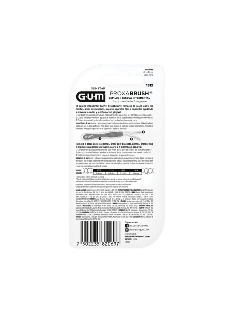 Escova-Interdental-Gum-Com-6-0.6mm-Ultra-Fino