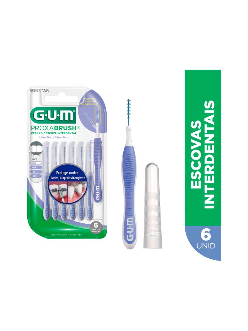 Escova-Interdental-Gum-Com-6-0.6mm-Ultra-Fino